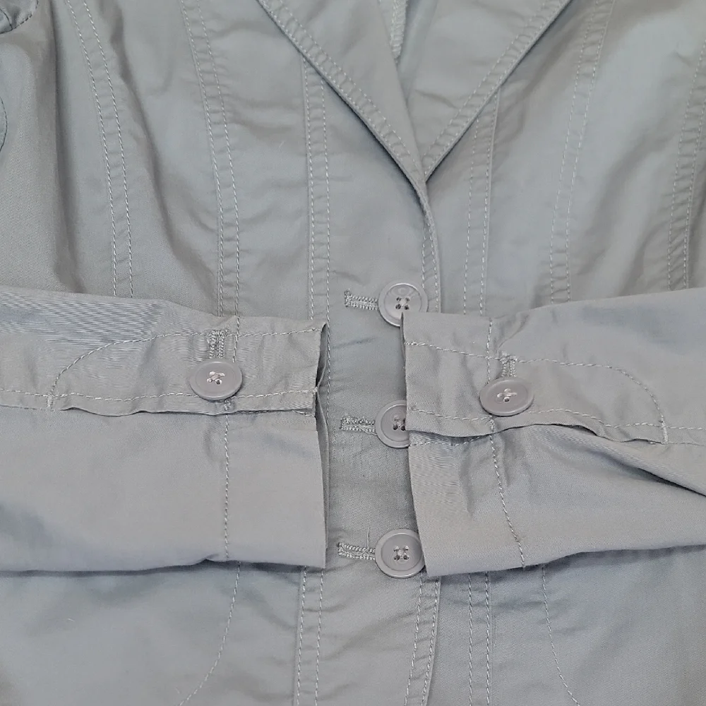 Halogen Size XS Slate Blue Lightweight Layering Suit Style Button Up Jacket